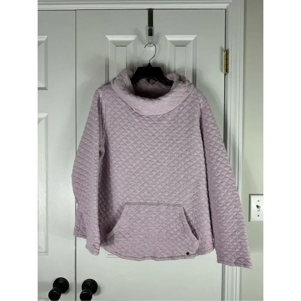 Orvis Womens Quilted Cowl Neck Pullover Size L